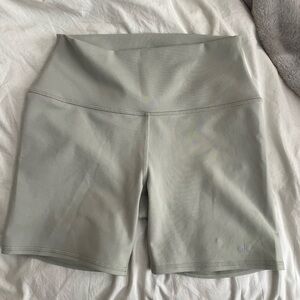 Alo Yoga sage green biker shorts
